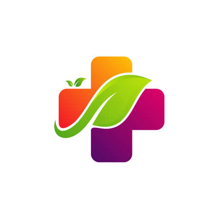 Nature Health logo design vector template. Farm logo conceptのイラスト素材