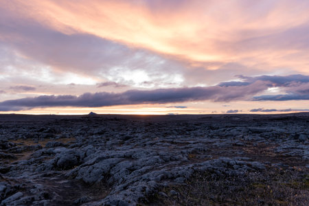 Rocks near the Dettifoss waterfallの写真素材