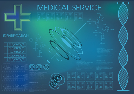 Futuristic virtual graphic touch user interface, HUDのイラスト素材