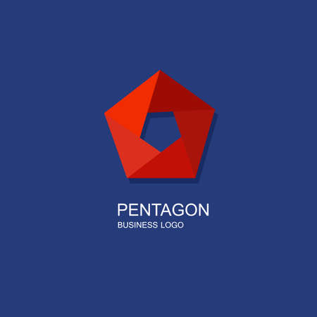 Business icon pentagon, flat pentagon, geometric design conceptのイラスト素材