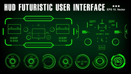 Futuristic green virtual graphic touch user interface, targetのイラスト素材