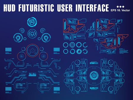 Hud interface dashboard, virtual reality interface, futuristic virtual graphic touch user interface, targetのイラスト素材