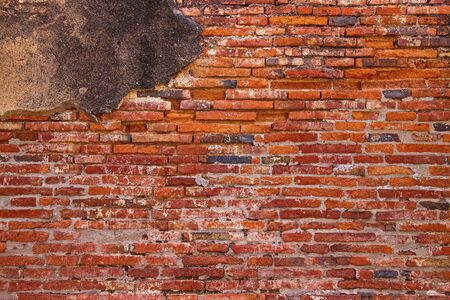 red brick wall texture grunge backgroundの写真素材