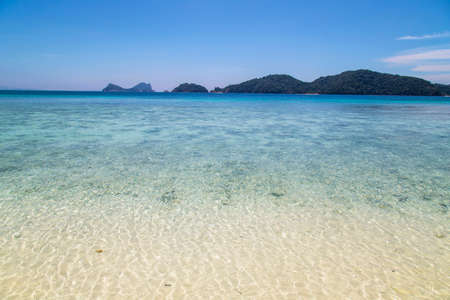 Beautiful beach and tropical sea. Lord Heaven Island or Lord Loughborough Island, Myanmarの写真素材