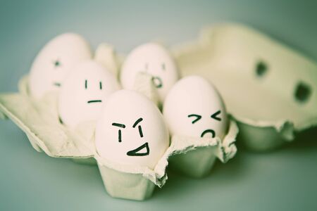Eggs with Facesの写真素材