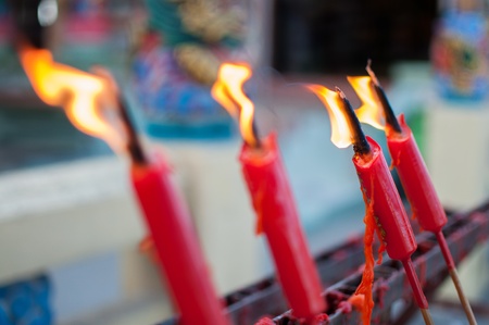 Thai church candles の写真素材