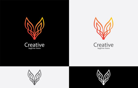 Creative leaf logo design. Elegant leaf logo design.のイラスト素材
