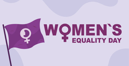 Women's Equality Day banner. Vector illustration in flat design style.のイラスト素材