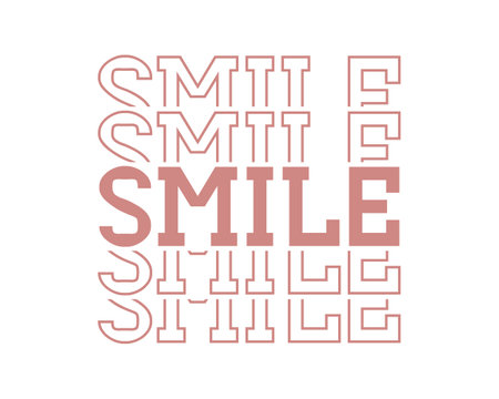 \Vector illustration of \"\"smile\"\" lettering.\""のイラスト素材