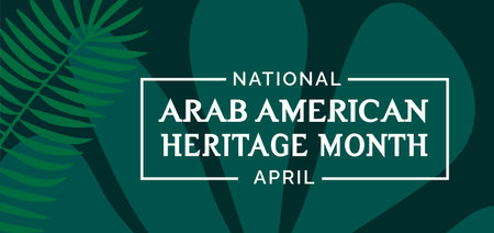 Arab American Heritage Month. Vector banner for social media, poster, greeting card. A national holiday celebrated in April in the United Statesのイラスト素材