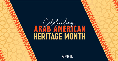 Arab American Heritage Month. Vector banner for social media, poster, greeting card. A national holiday celebrated in April in the United Statesのイラスト素材