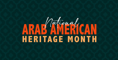 Arab American Heritage Month. Vector banner for social media, poster, greeting card. A national holiday celebrated in April in the United Statesのイラスト素材