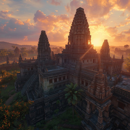 Angkor Wat Temple at sunrise, Siem Reap, Cambodiaの素材