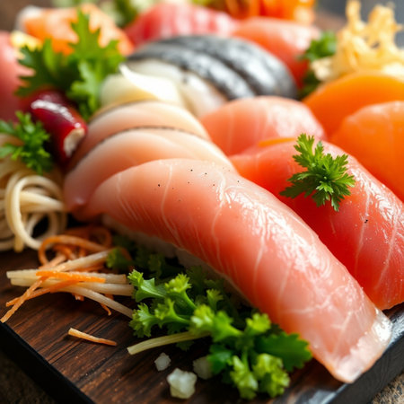 Sushi Set - Different Types of Sashimi and Nigiri Sushiの素材
