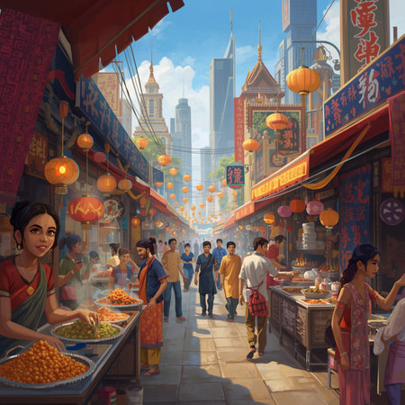 Unidentified people visit Chinatown in Singapore. Chinatown is a major tourist attraction in Singapore.の素材