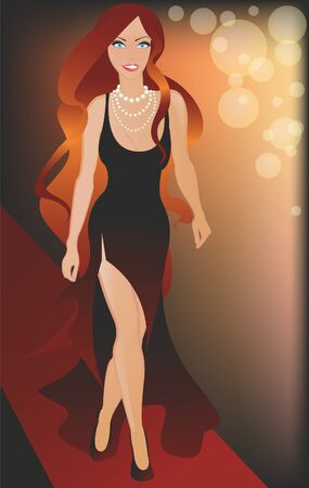 Beautiful girl in evening dressのイラスト素材