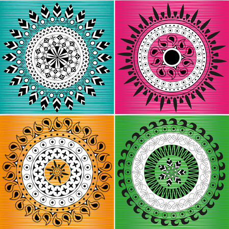  Indian ornament mandalaのイラスト素材