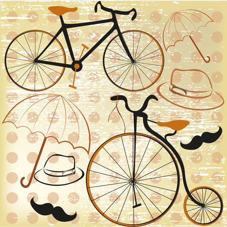 Old bikes in style a tweed rideのイラスト素材