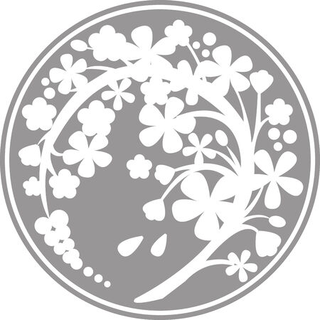 Curved silhouette Sakuraのイラスト素材