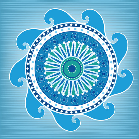 A circular pattern in marine styleのイラスト素材