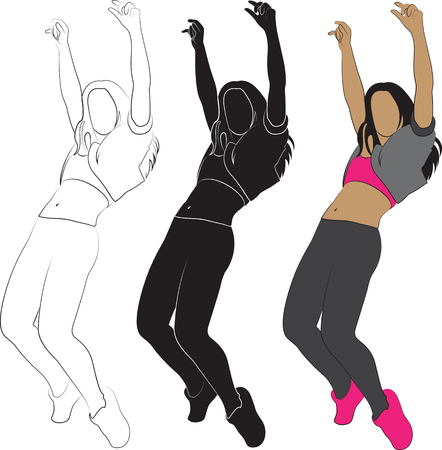 Dancing girl. Modern danceのイラスト素材