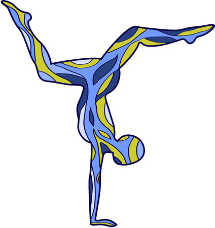 Yoga. Silhouettes with patterns Asana scorpionのイラスト素材