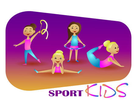 Gymnastics girl. Vector illustration sport kids.のイラスト素材