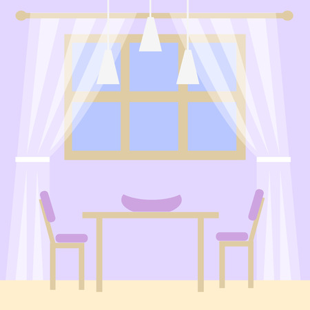 Illustration of apartment repair. Clean and bright room with a fashionable interior design.のイラスト素材