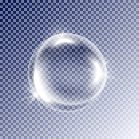 Bubble water, foam, on transparent background. Vector realistic 3d illustrationのイラスト素材