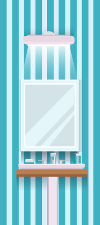 Vector illustration. Flat design. Bathroom with furniture. Bathroom interior.のイラスト素材