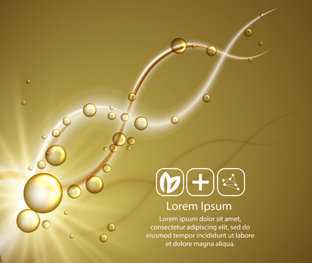 Beauty skin care design over golden backdrop. Vector illustration.のイラスト素材