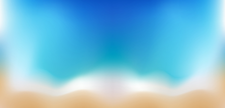 Vector blurred beach and ocean for treveling card, and summer background. vector illustrationのイラスト素材