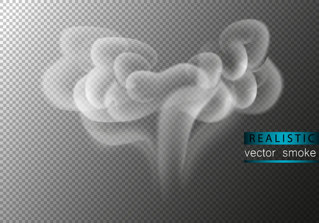 Realistic Smoke after the explosion. Clouds of Smoke. Vector illustrationのイラスト素材