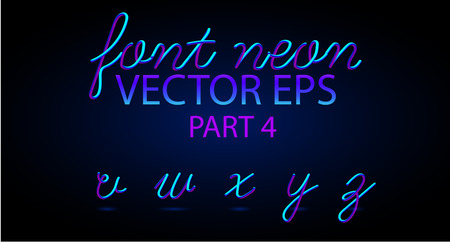 Neon 3D Typeset with Rounded Shapes. Font Set of Painted Letters. Matte Liquid Colors 80s ans 90s style. Night Glow Effect. Tube Alphabet. ABC for DJ Poster, Sale Banner, Signboard, Advertising.のイラスト素材