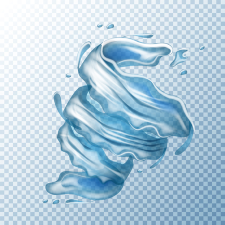 water spladh. Realistic vector illustration. Fresh whirligig on transperent background.のイラスト素材