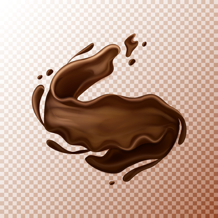 milk chocolate splash. Liquid or chocolate on transperent background.のイラスト素材