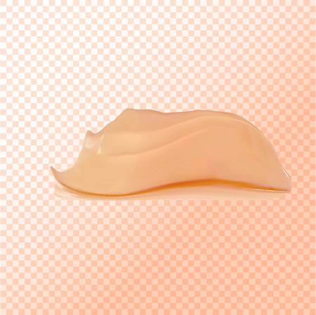 Foundation smear texture, close up tone cream on transparert background for cosmetic use in 3d illustrationのイラスト素材