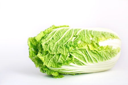 Juicy cabbage isolated on the white backgroundの写真素材