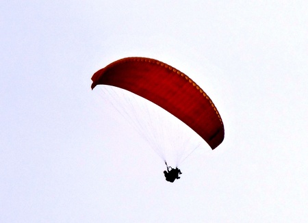 paragliding in the skyの写真素材
