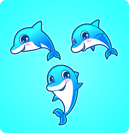 Cartoon  dolphinのイラスト素材