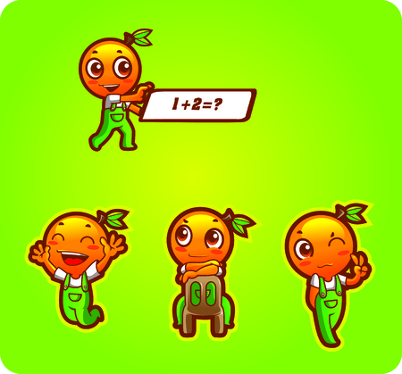 Cartoon cute orangeのイラスト素材
