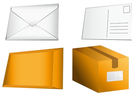 from postcart to packetのイラスト素材