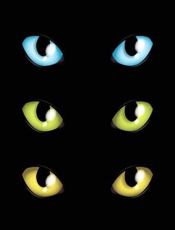 cat eyes in different coloursの写真素材