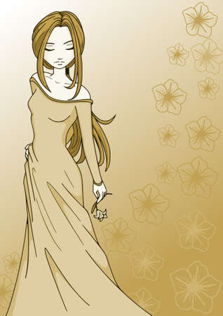 woman with a fower in her handの写真素材