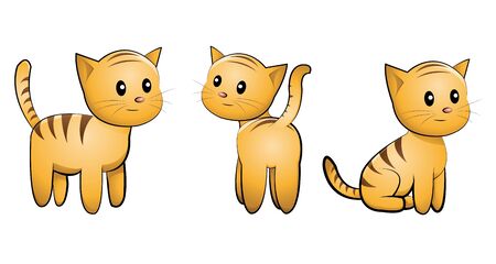kitten setのイラスト素材