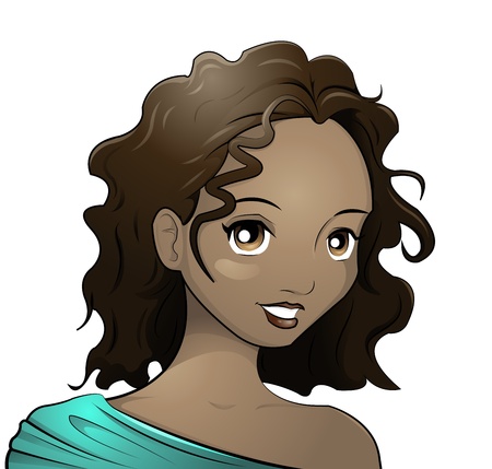 dark-skinned girlのイラスト素材