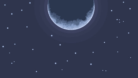 crescent moon in the skyのイラスト素材