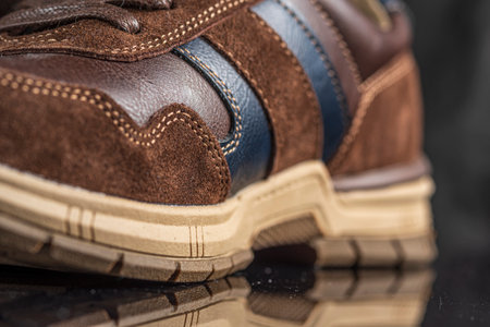 Men's shoes made of genuine leather.の写真素材