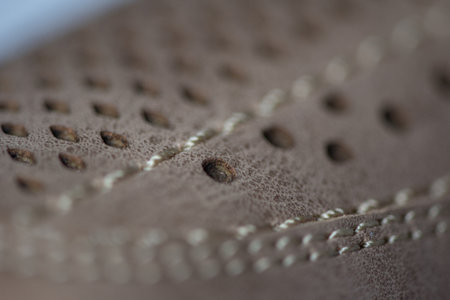 Fragment of men's summer light shoes made of leather.の写真素材