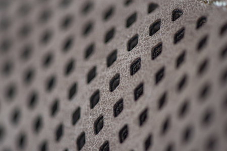 Fragment of men's summer light shoes made of leather.の写真素材